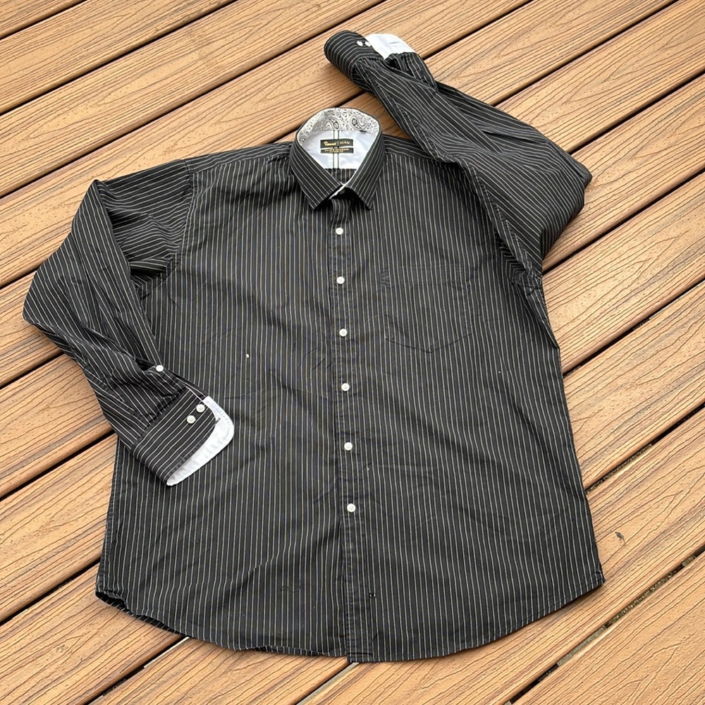 💥3/15$ or 5/20$💥 Mens Long Sleeve Striped Button Down